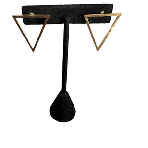 Gold tone geometric triangle earrings